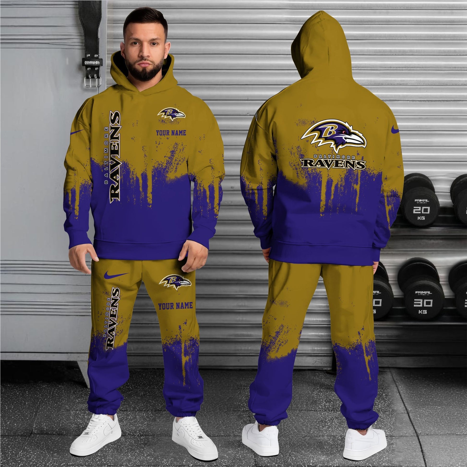 Baltimore Ravens Hoodie Sweatpants Set,Custom Hoodie,Sport Hoodie Sweatpants Set,Sport Gifts FOR Fan TY40