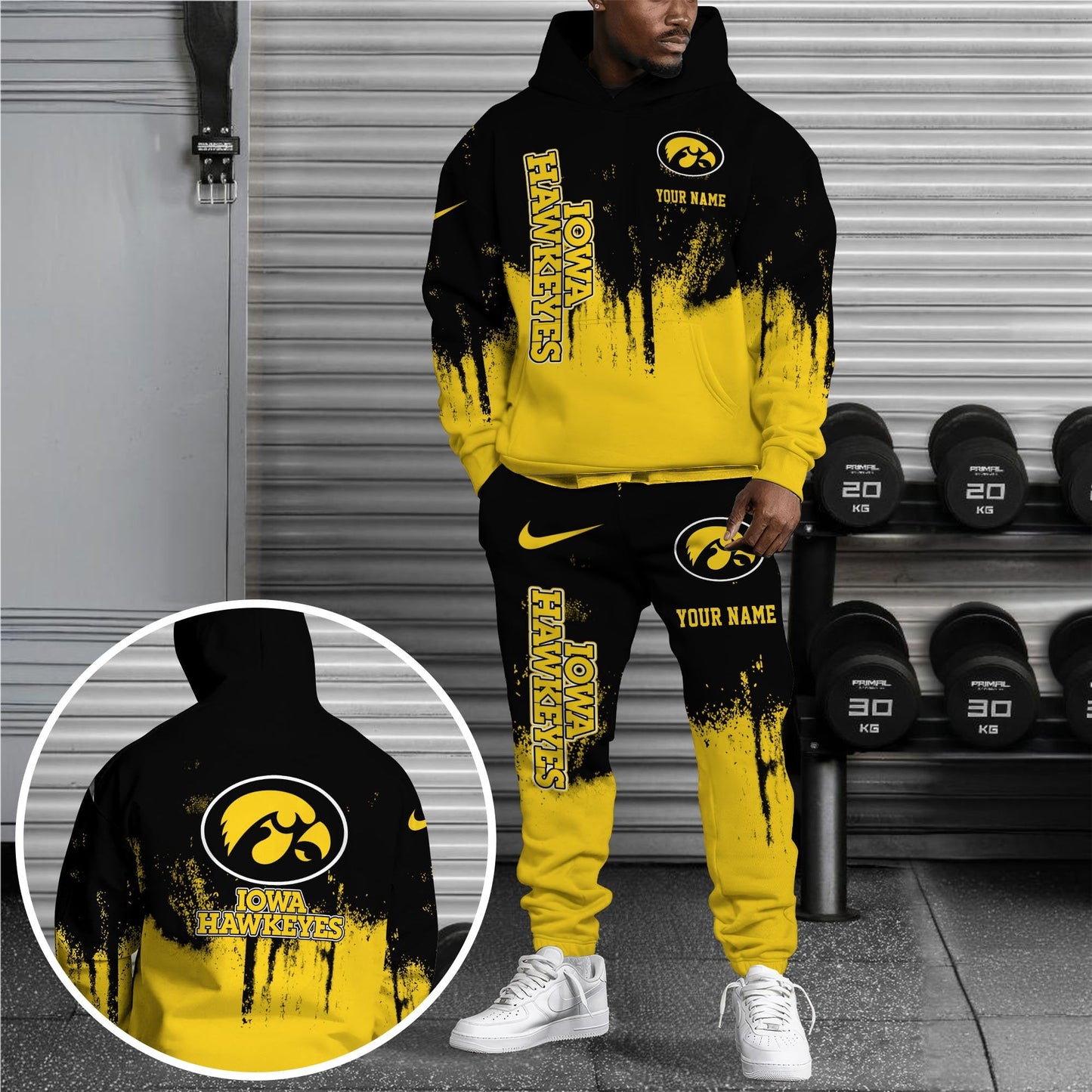 Iowa Hawkeyes Hoodie Sweatpants Set,Custom Hoodie,Sport Hoodie Sweatpants Set,Sport Gifts FOR Fan LT94