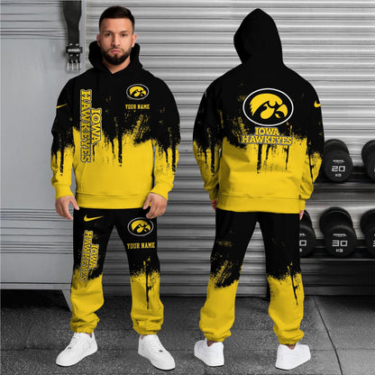 Iowa Hawkeyes Hoodie Sweatpants Set,Custom Hoodie,Sport Hoodie Sweatpants Set,Sport Gifts FOR Fan LT94