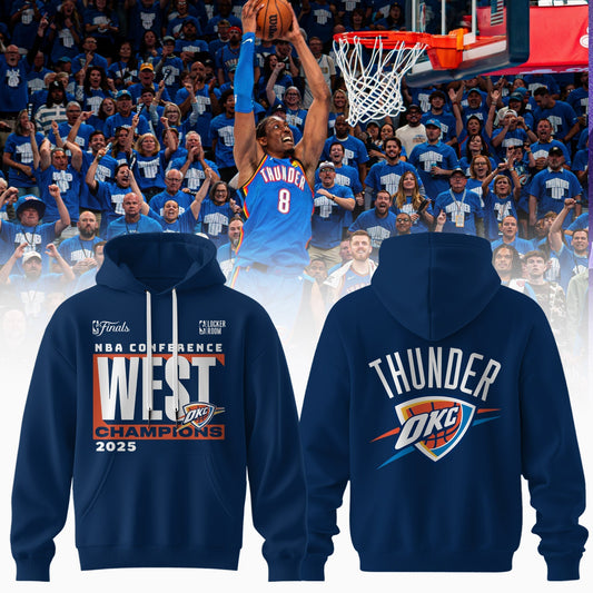 Oklahoma City Thunder 2025 Western Conference Champions Locker Room Hoodie