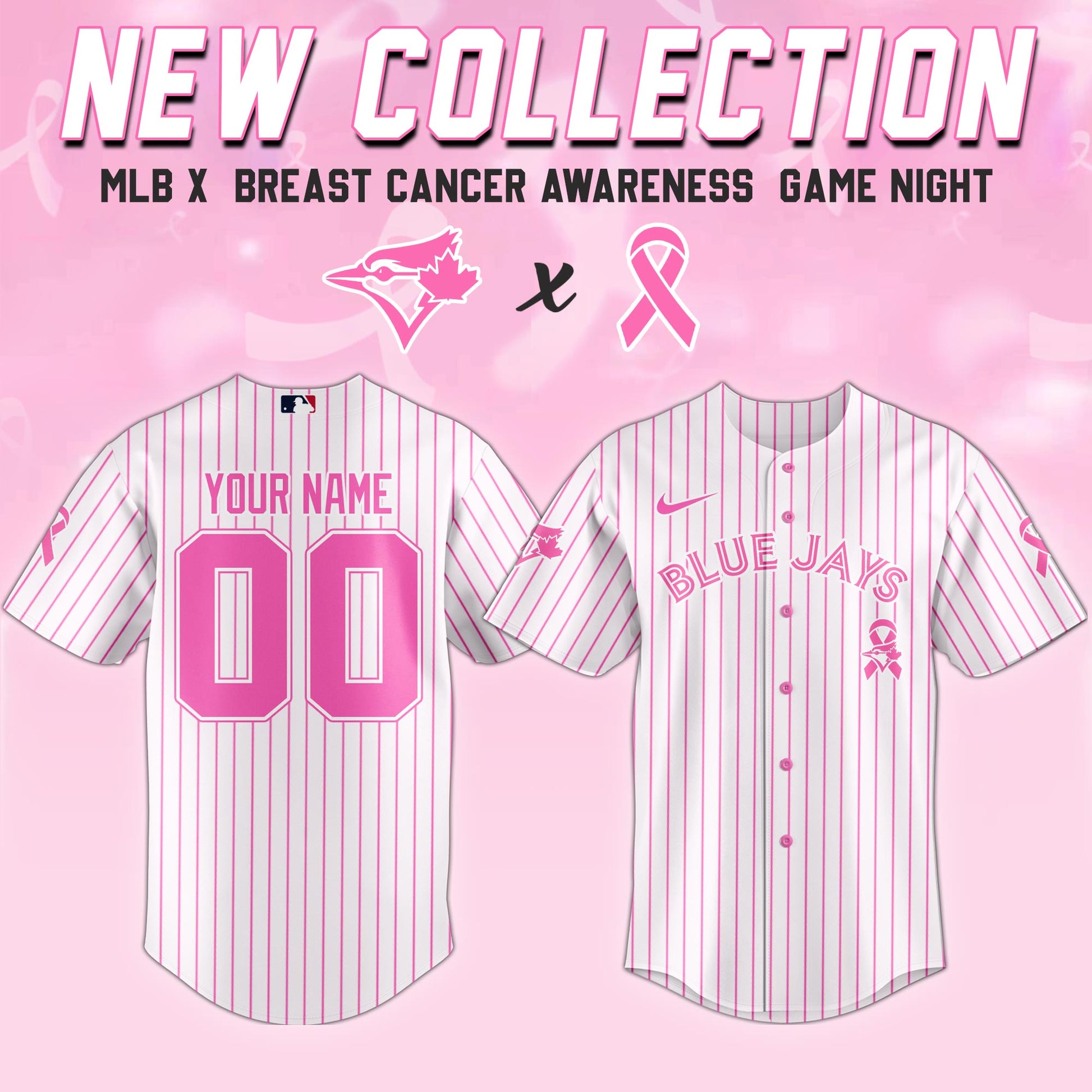 Toronto Blue Jays x  Breast Cancer Awareness Game Night Jersey Editons Limited