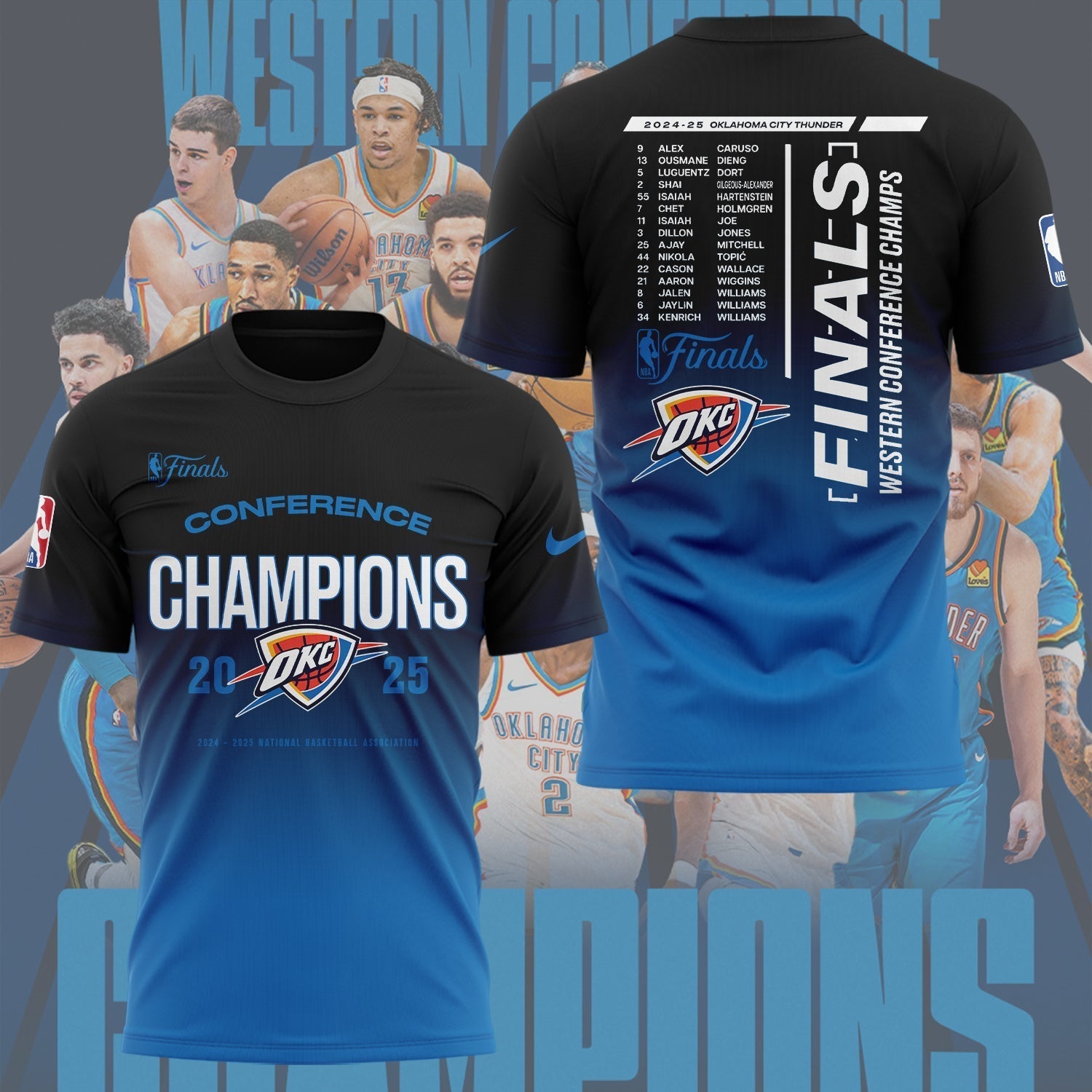 Limited Edition OKC Thunder Western Conference Champions 2025 T-Shirt