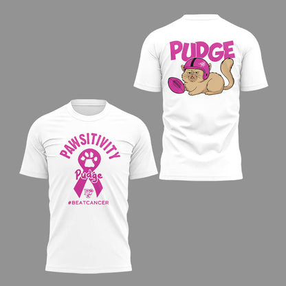 Limited Edition Pudge the Cat Breast Cancer Awareness T-Shirt-LL2510131025
