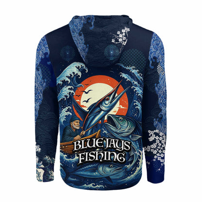 Toronto Blue Jays x Wave Hunter Fishing Limited Edition Long Sleeve Hoodie 2025