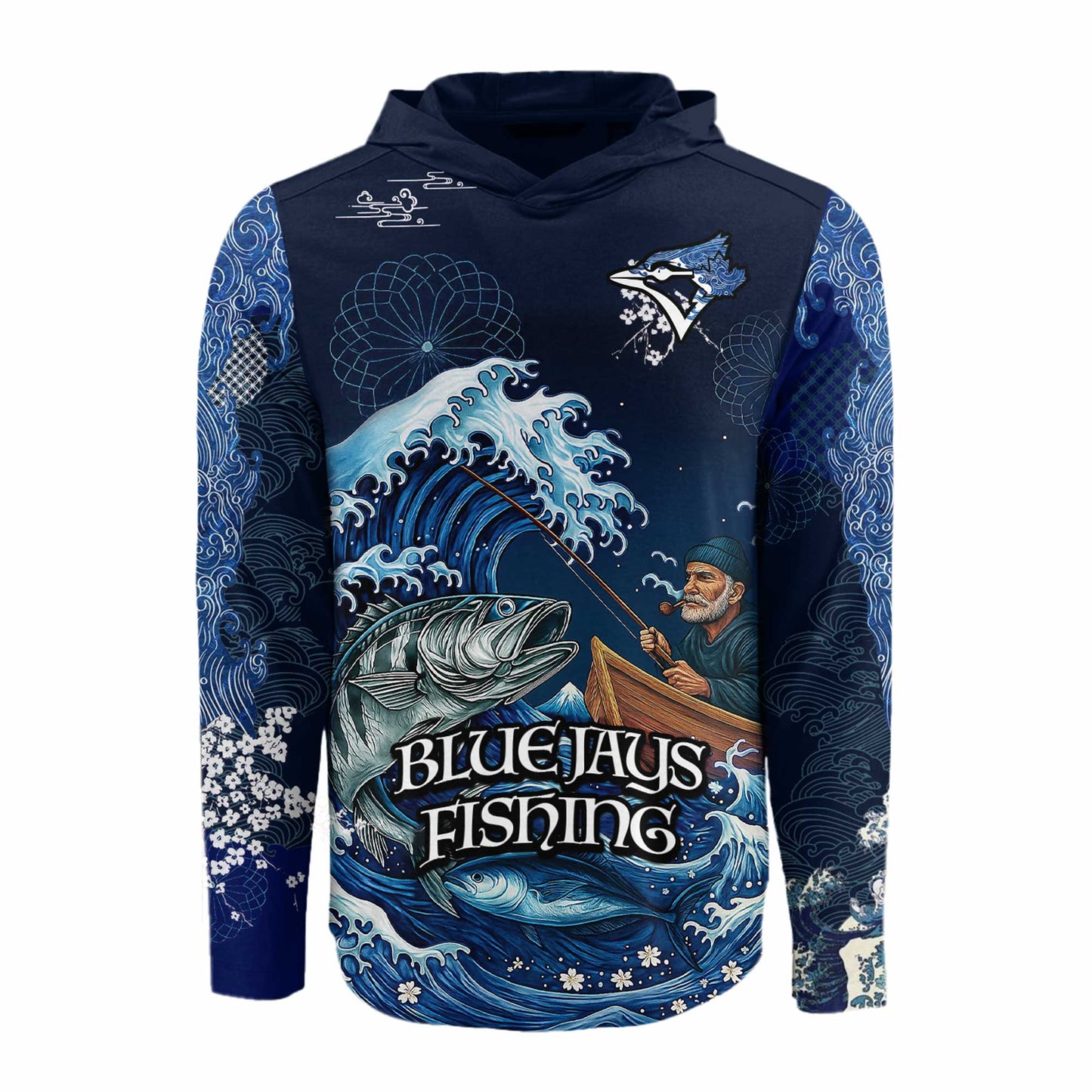 Toronto Blue Jays x Wave Hunter Fishing Limited Edition Long Sleeve Hoodie 2025