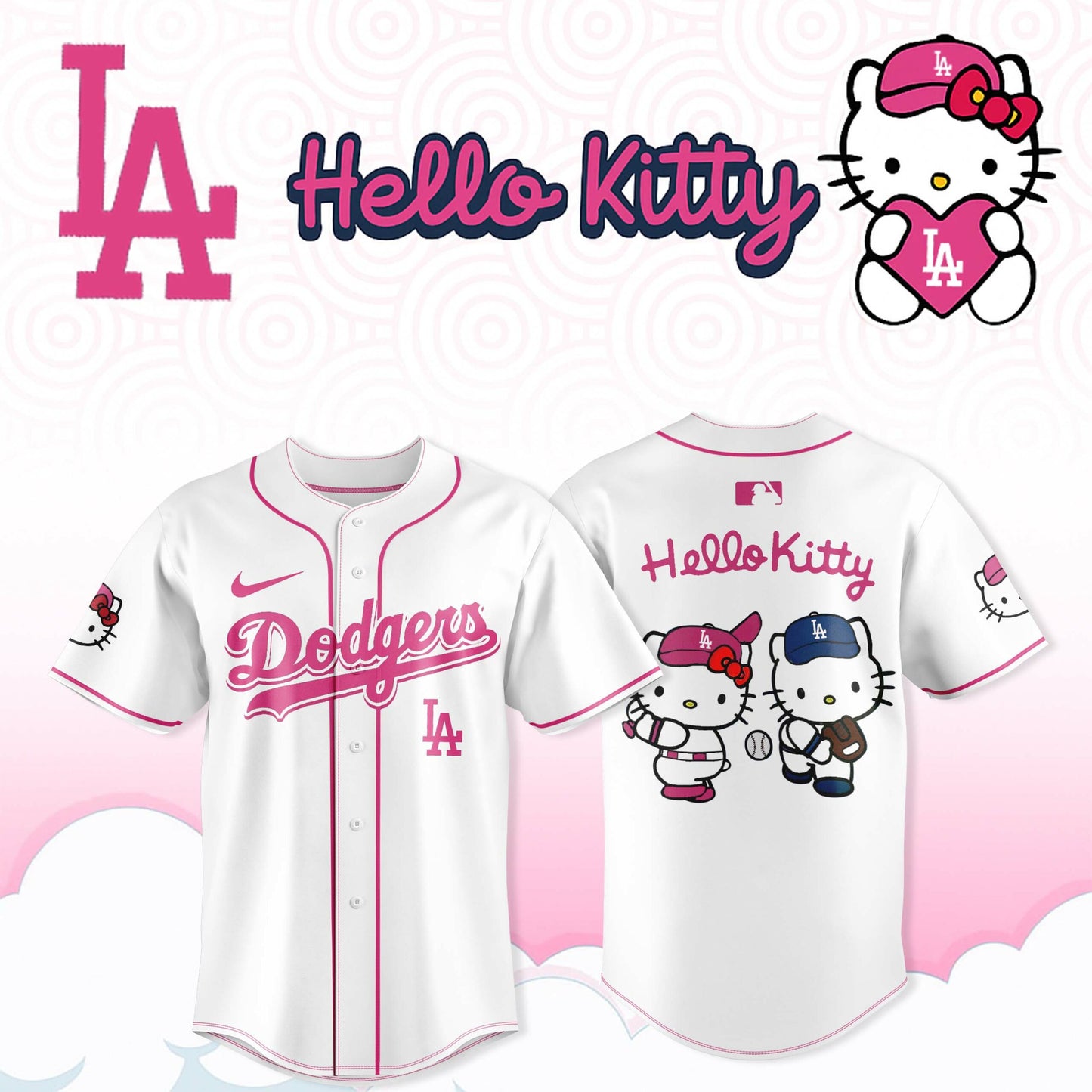 _ Los Angeles Dodgers Baseball Jersey – Hello Kitty Night Tee 2025