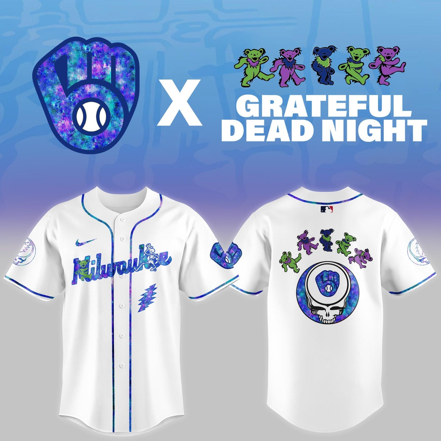 Milwaukee Brewers 2025 Grateful Dead Night Limited Jersey