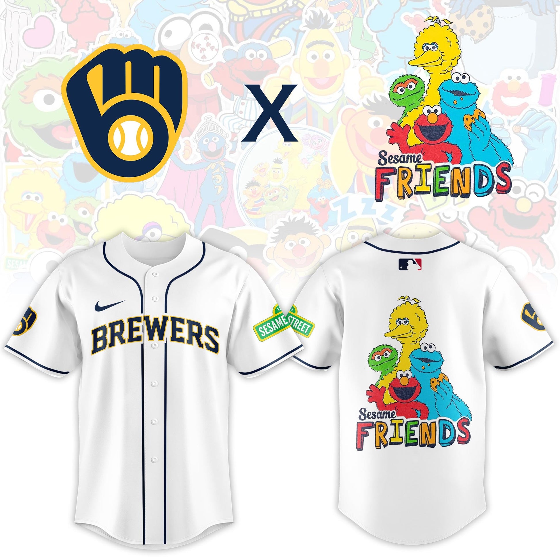 Milwaukee Brewers 2025 Sesame Street Night Limited Jersey