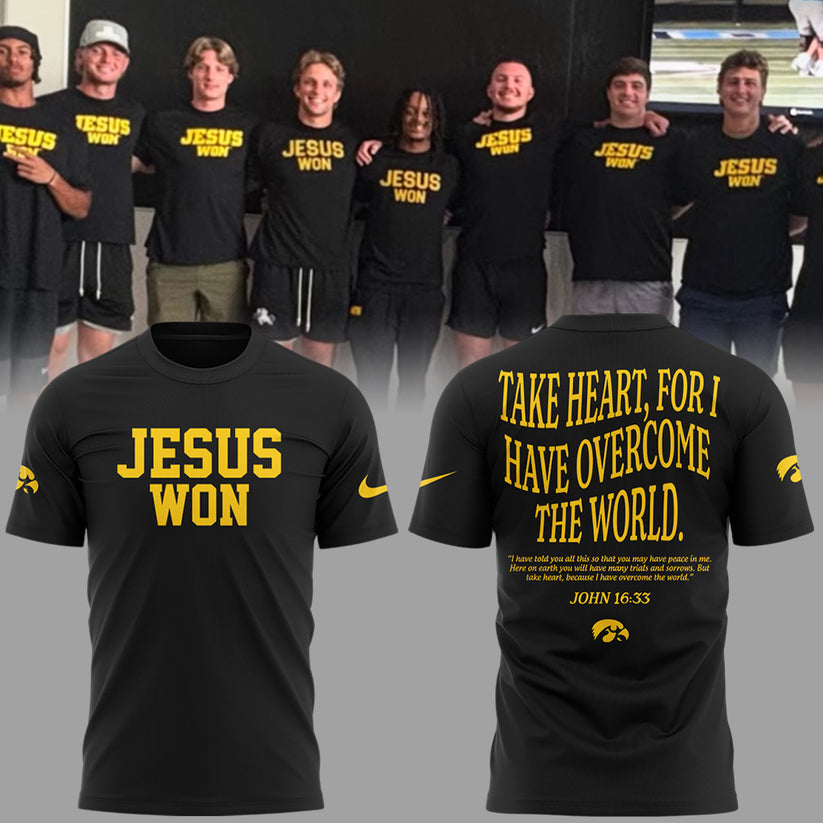 Limited Edition Hawkeye Football x JESUS WON 2025 Shirt