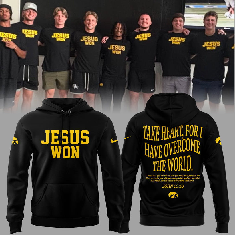 Limited Edition Hawkeye Football x JESUS WON 2025 Hoodie