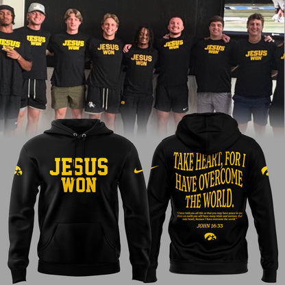 Limited Edition Hawkeye Football x JESUS WON 2025 Hoodie