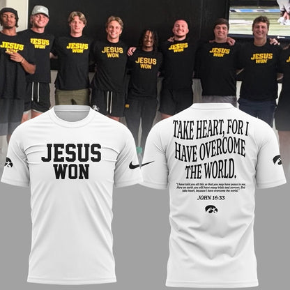 Limited Edition Hawkeye Football x JESUS WON 2025 Shirt