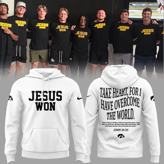 Limited Edition Hawkeye Football x JESUS WON 2025 Hoodie