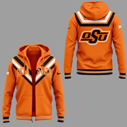 Limited Edition OSU Cowboy Wrestling Orange Zip Hoodie-ND03262510