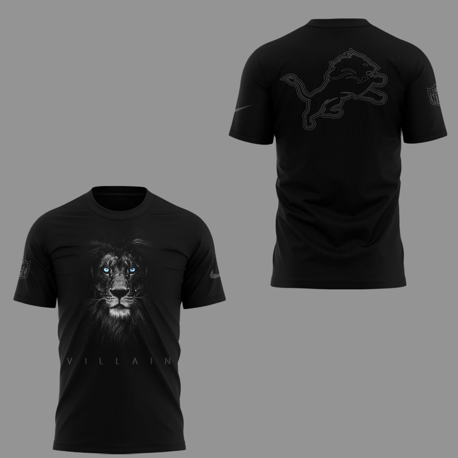 Limited Edition Detroit Lions VILLAIN Black Pro T-Shirt