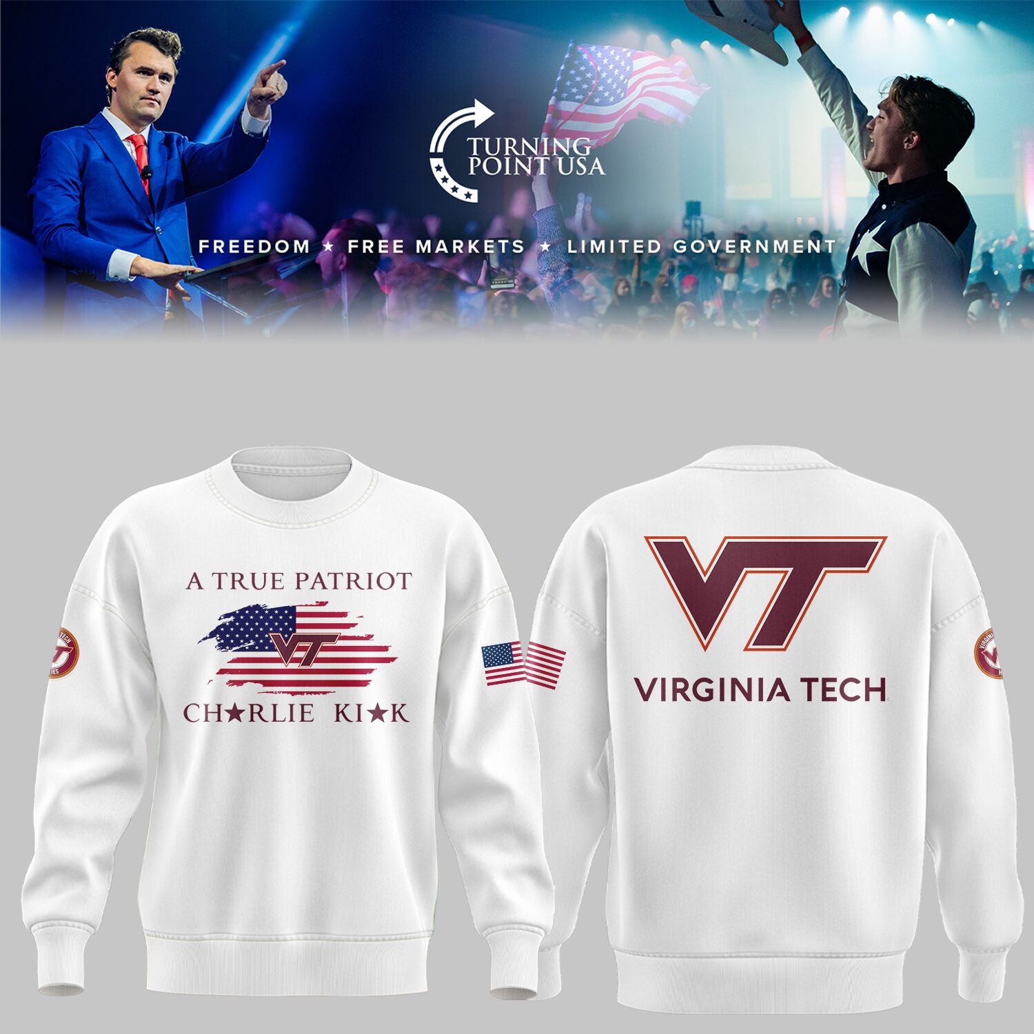 Limited Edition Virginia Tech x Turning Point USA Shirt