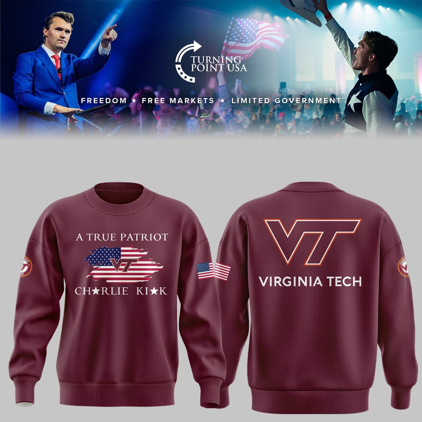 Limited Edition Virginia Tech x Turning Point USA Shirt