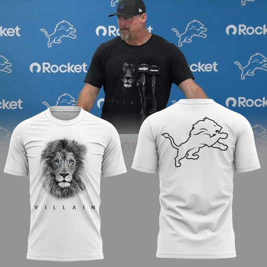 Limited Edition Detroit Lions VILLAIN White T-Shirt