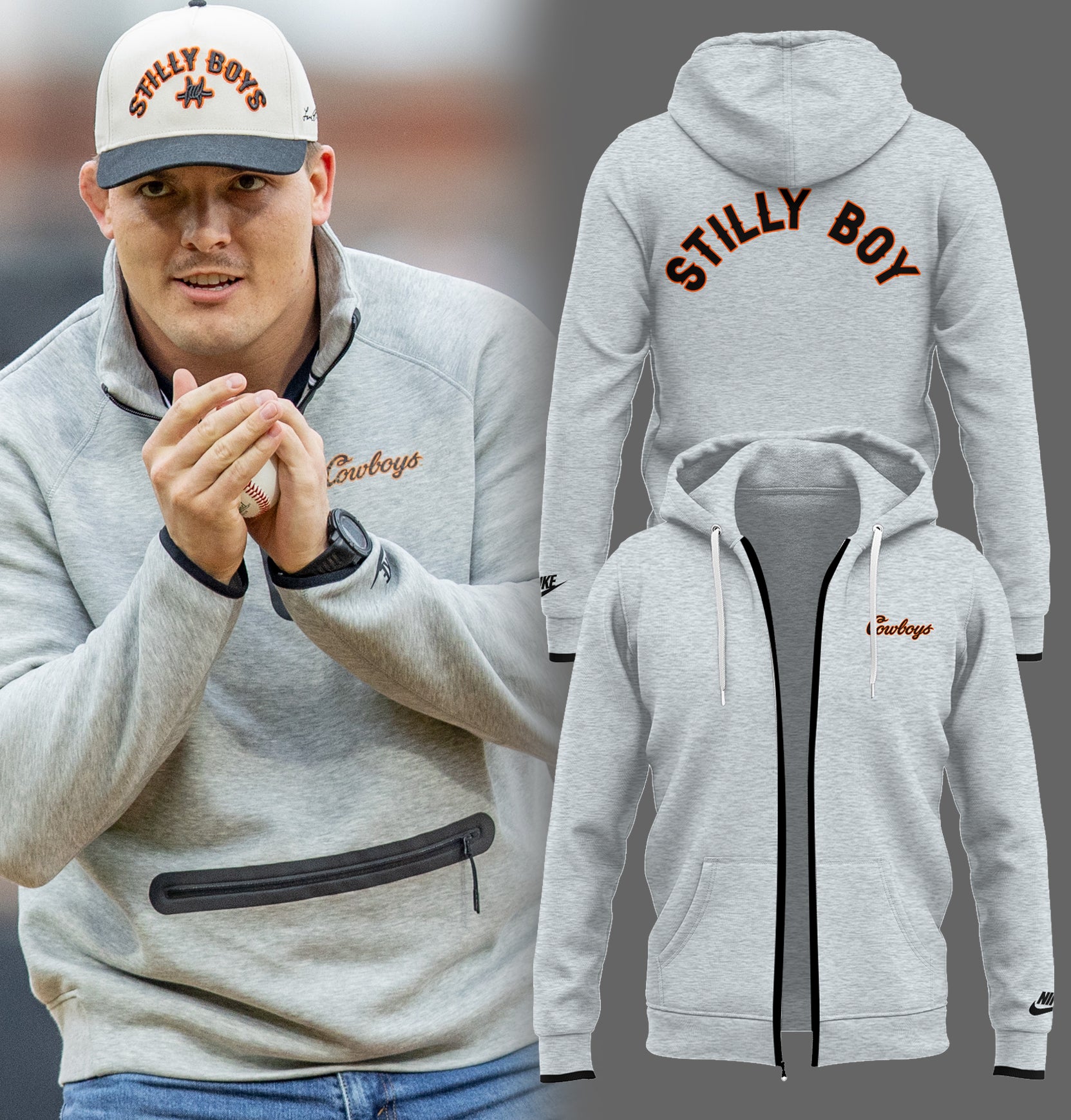 Limited Edition OSU Stilly Boys Gray Zip Hoodie-PA04052511