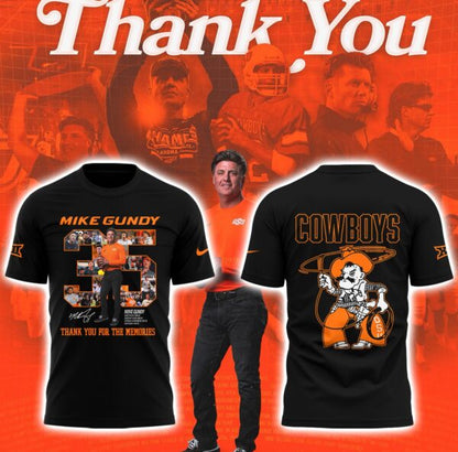 Limited Edition OSU FB Thank You For The Memories, Coach Mike Gundy T-Shirt-PA092425012