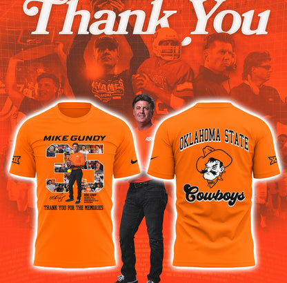 Limited Edition OSU FB Thank You For The Memories, Coach Mike Gundy TShirt-PA092425015