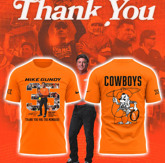 Limited Edition OSU FB Thank You For The Memories, Coach Mike Gundy T-Shirt-PA092425016