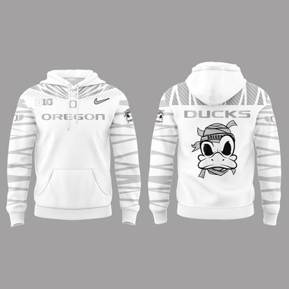 Limited Edition Ducks Football “The Duck” White Hoodie-PA092525005