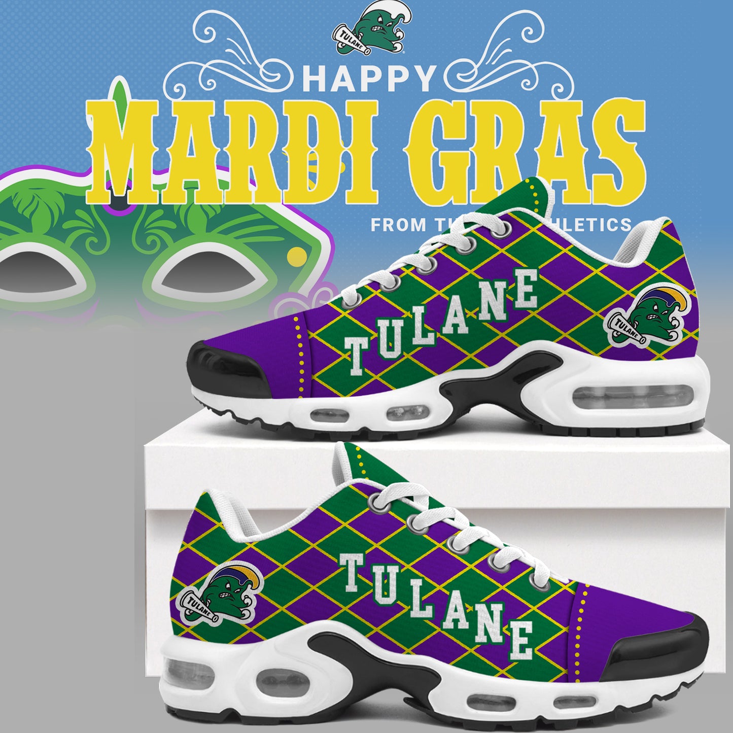 Tulane Baseball Limited "Mardi Gras 2025" Shoes-PU25021703