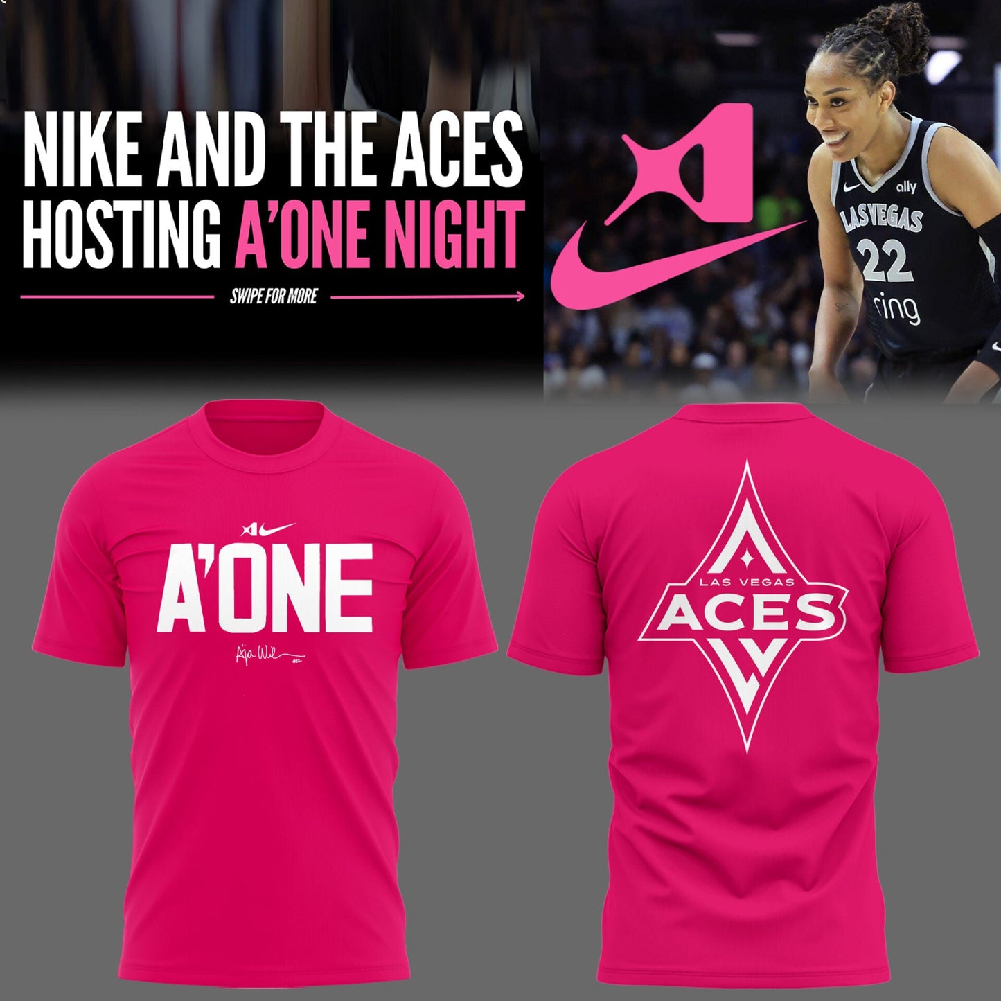 Limited Edition LV Aces x A’ One Night 2025 Tshirt