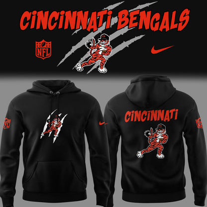 Limited Edition Bengals Football New Logo Black Hoodie