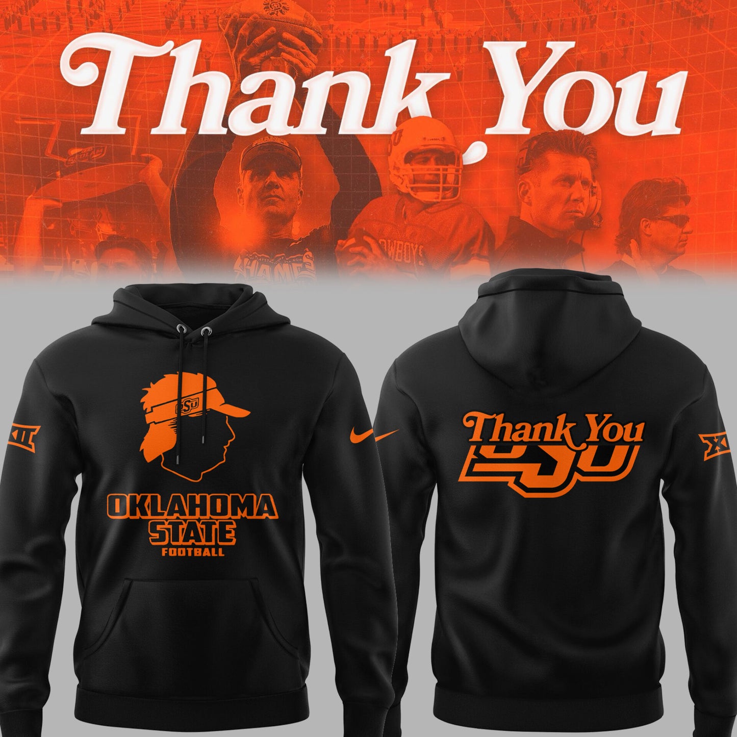 Limited Edition OSU FB Thank You For The Memories, Coach Mike Gundy Hoodie-PU25092402