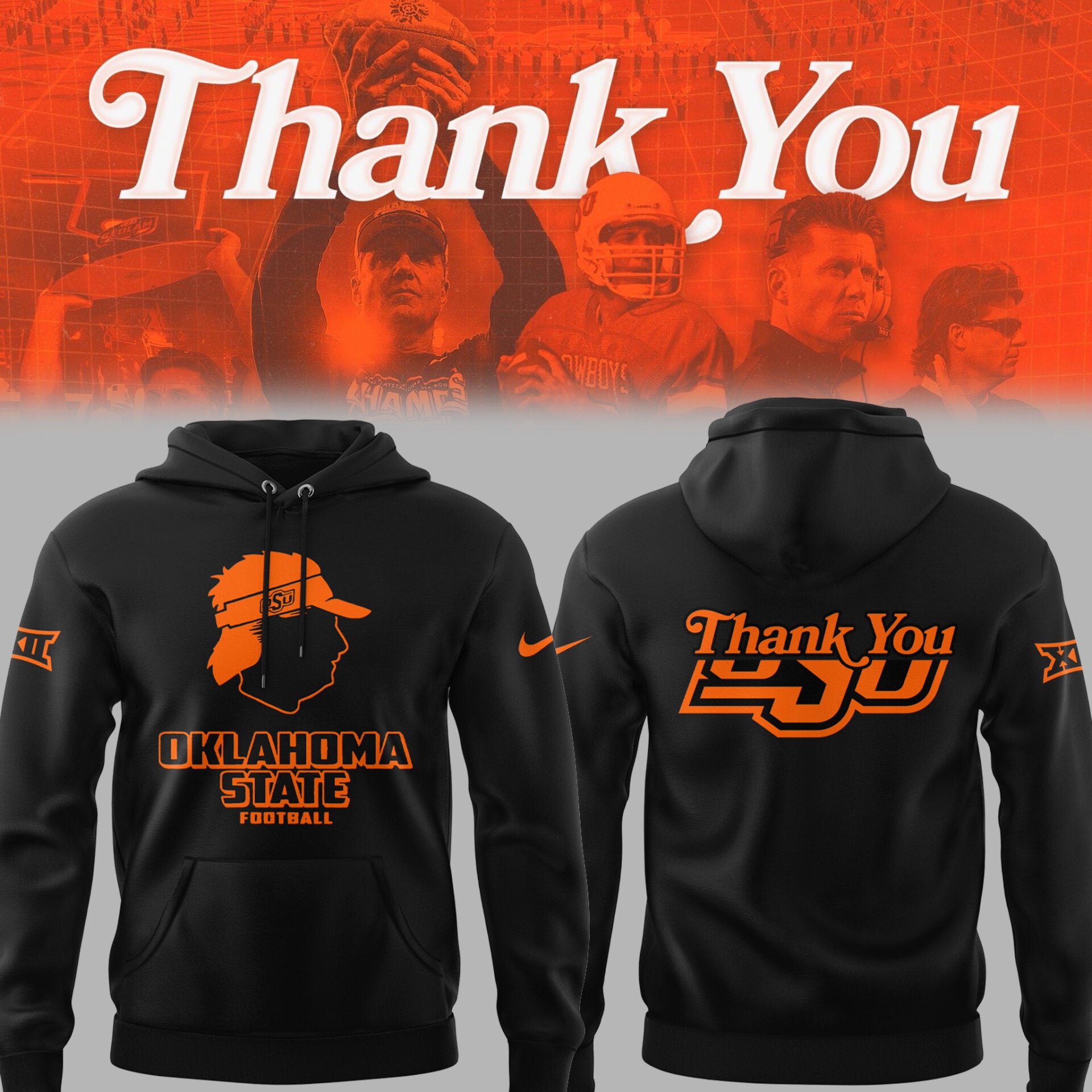 Limited Edition OSU FB Thank You For The Memories, Coach Mike Gundy Hoodie-PU25092402