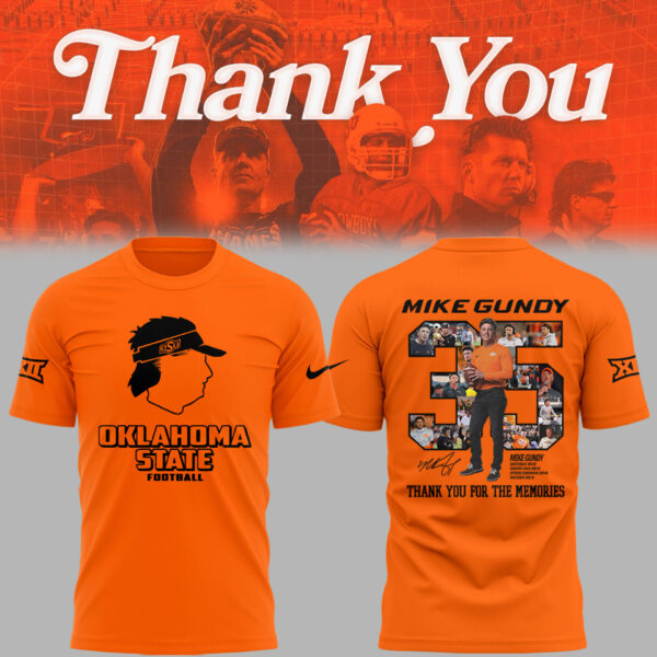 Limited Edition OSU FB Thank You For The Memories, Coach Mike Gundy T-Shirt-PU25092440