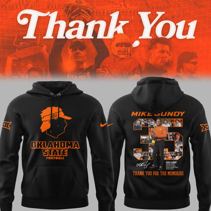 Limited Edition OSU FB Thank You For The Memories, Coach Mike Gundy Hoodie-PU25092443