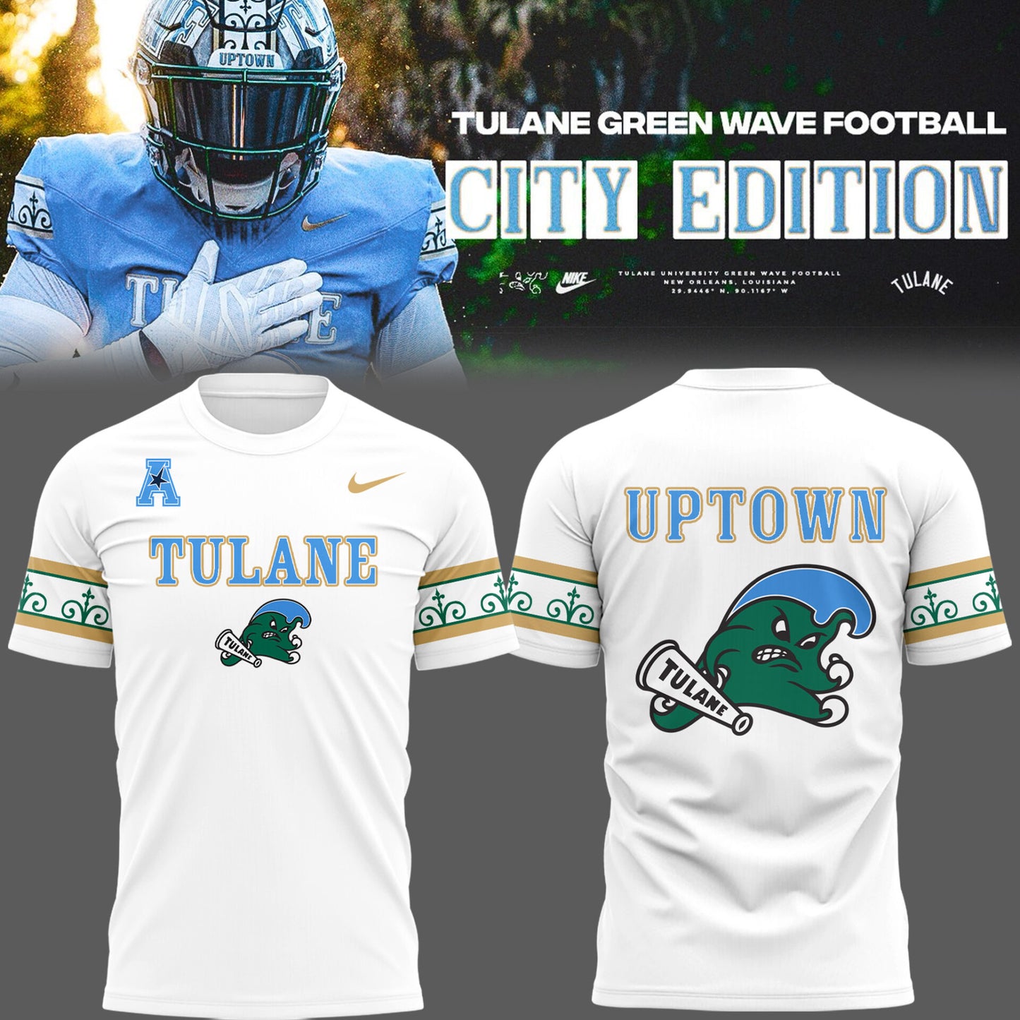 Limited Edition Tulane Football City Edition #UptownFootball TShirt-PU25102204