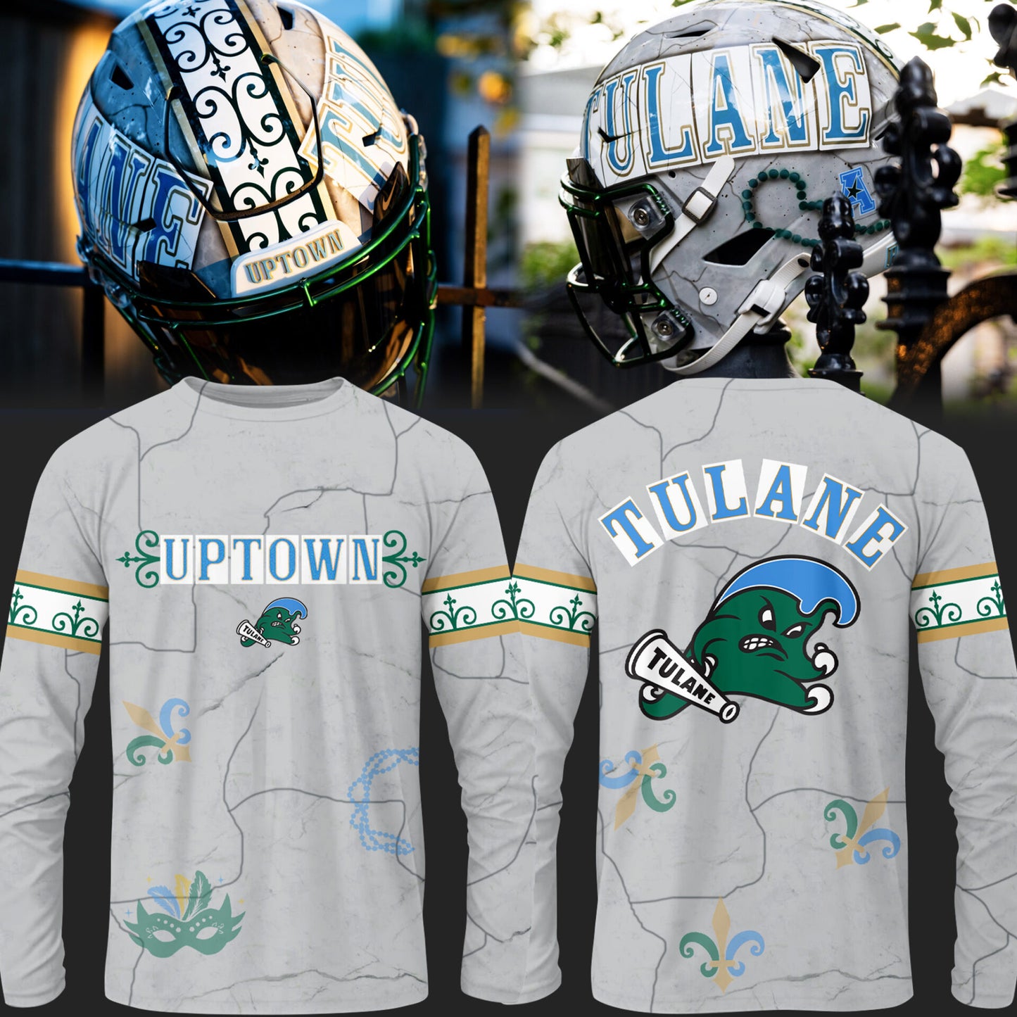 Limited Edition Tulane Football City Edition #UptownFootball Long T-shirt-PU25102221