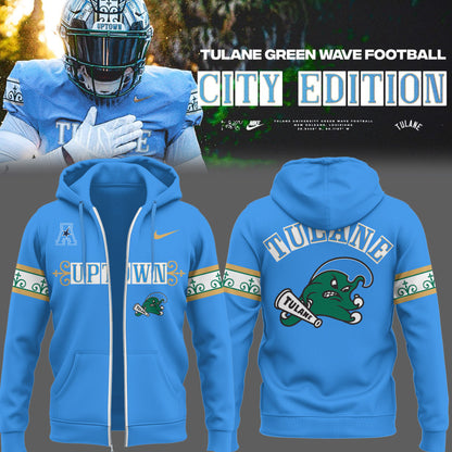 Limited Edition Tulane Football City Edition #UptownFootball Zip Hoodie-PU25102223
