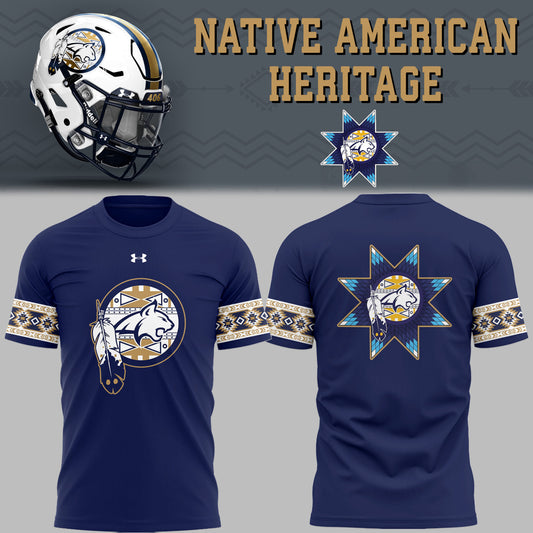 Limited Edition Montana State Football Native American Heritage Month Navy TShirt-PU25102307
