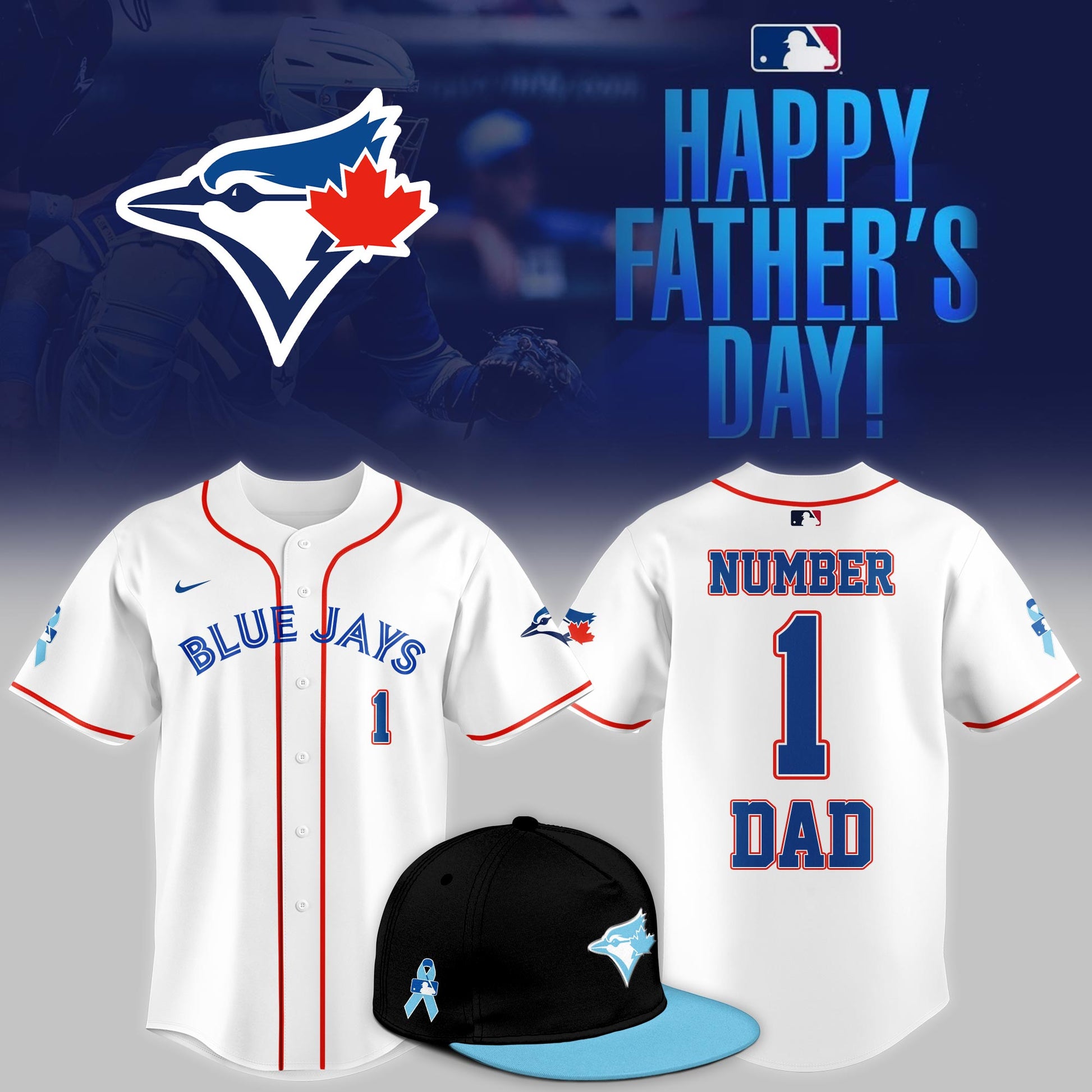 Toronto Blue Jays 2025 Fathers Day Number 1 Dad Limited Jersey