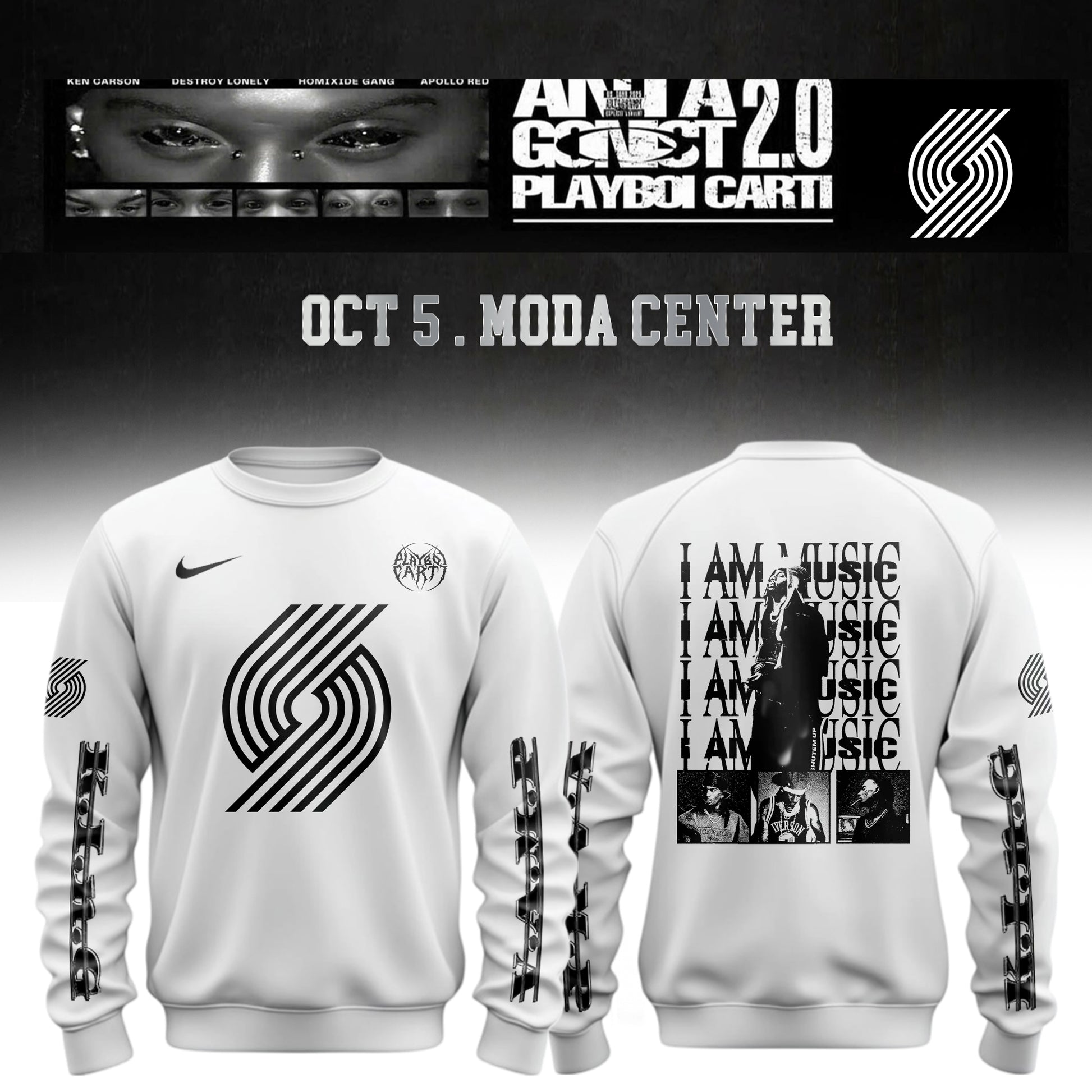 _     Portland Trail Blazers X Playboi Carti - Antagonist Tour 2.0 Merch