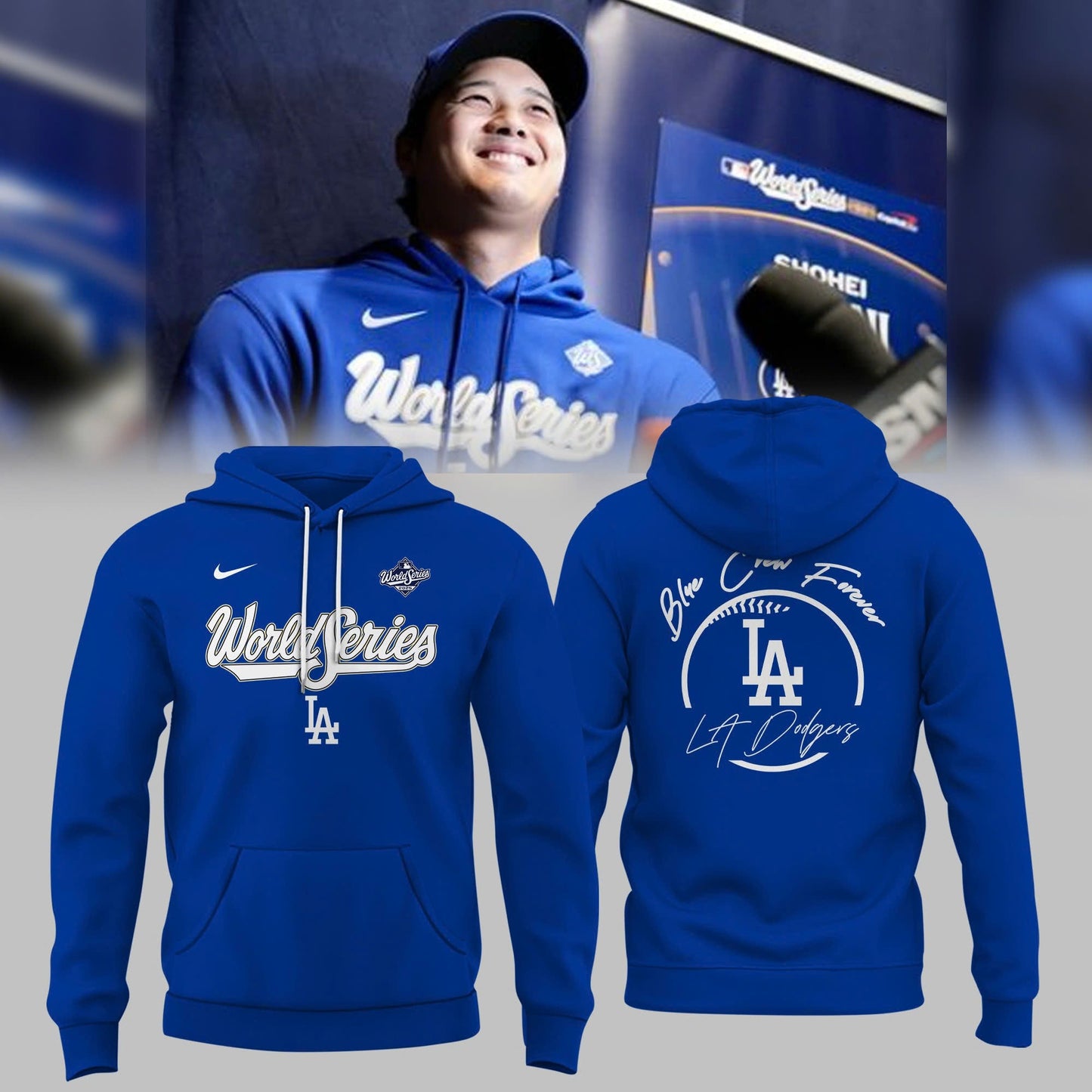 Los Angeles Dodgers Royal 2025 World Series Collection Therma Fleece Hoodie