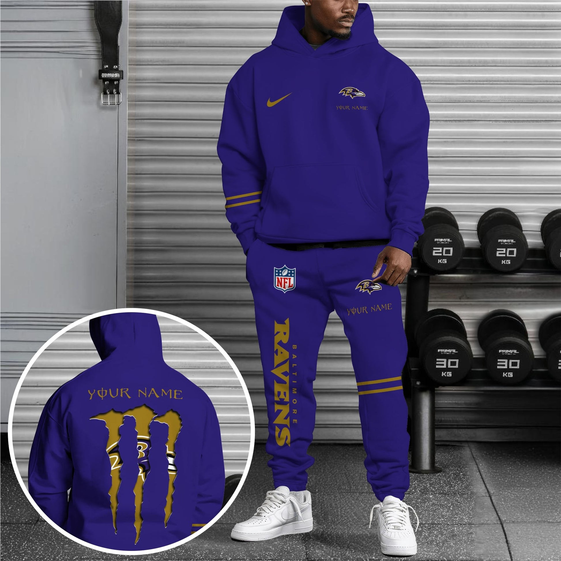 Baltimore Ravens Hoodie Sweatpants Set,Custom Hoodie,Sport Hoodie Sweatpants Set,Sport Gifts FOR Fan EQ98