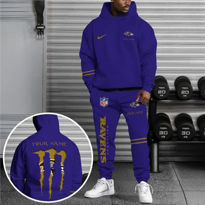 Baltimore Ravens Hoodie Sweatpants Set,Custom Hoodie,Sport Hoodie Sweatpants Set,Sport Gifts FOR Fan EQ98