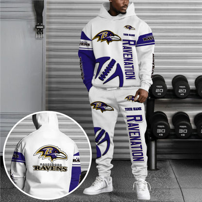 Baltimore Ravens Hoodie Sweatpants Set,Custom Hoodie,Sport Hoodie Sweatpants Set,Sport Gifts FOR Fan ER41