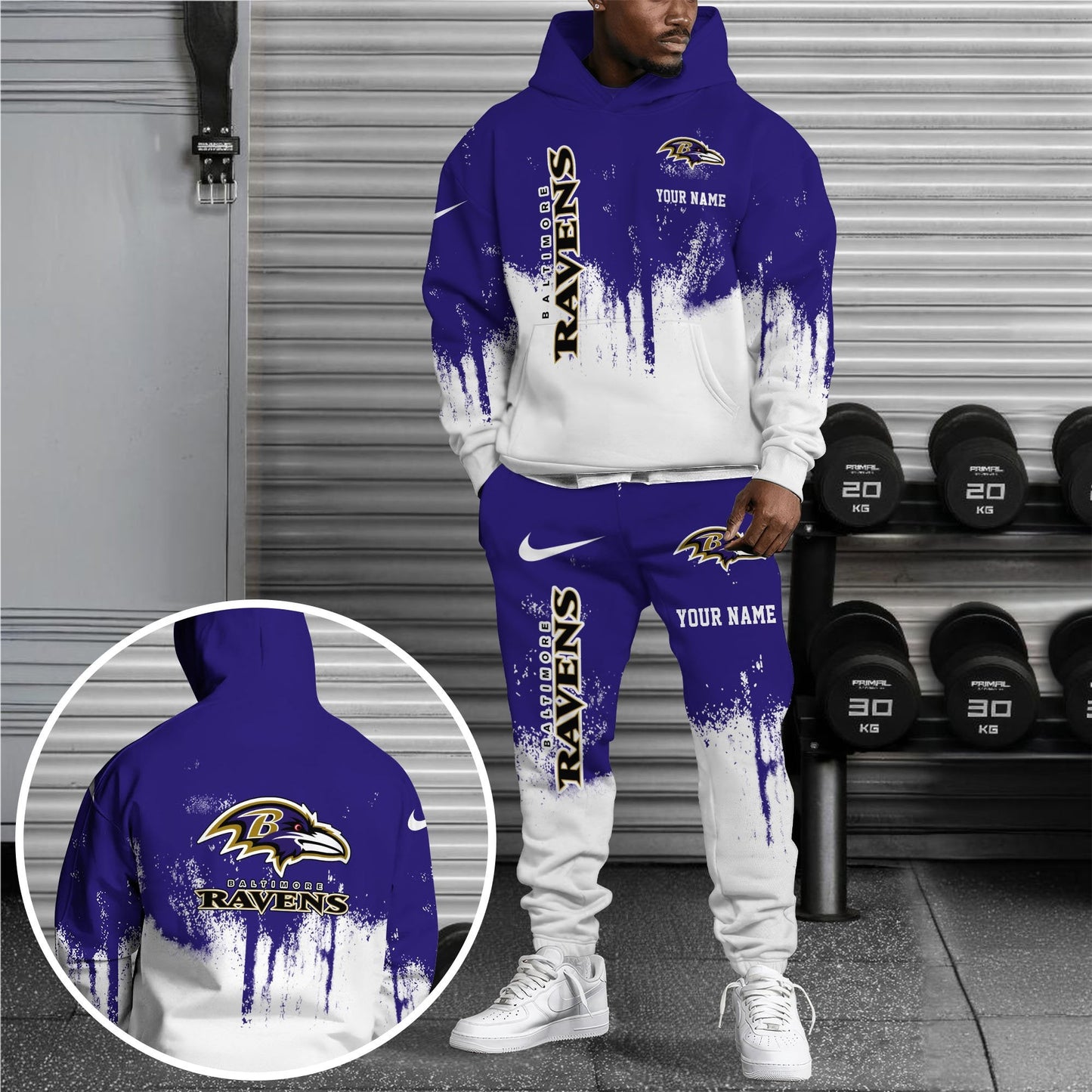 Baltimore Ravens Hoodie Sweatpants Set,Custom Hoodie,Sport Hoodie Sweatpants Set,Sport Gifts FOR Fan GV60