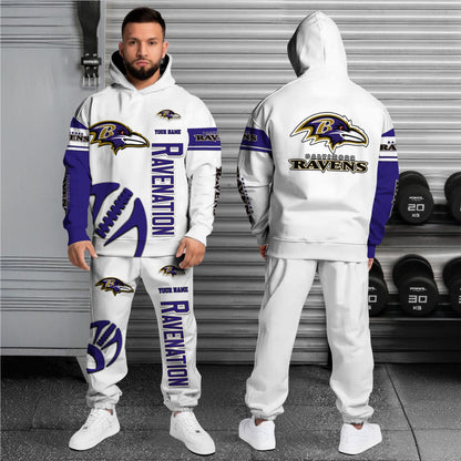 Baltimore Ravens Hoodie Sweatpants Set,Custom Hoodie,Sport Hoodie Sweatpants Set,Sport Gifts FOR Fan ER41