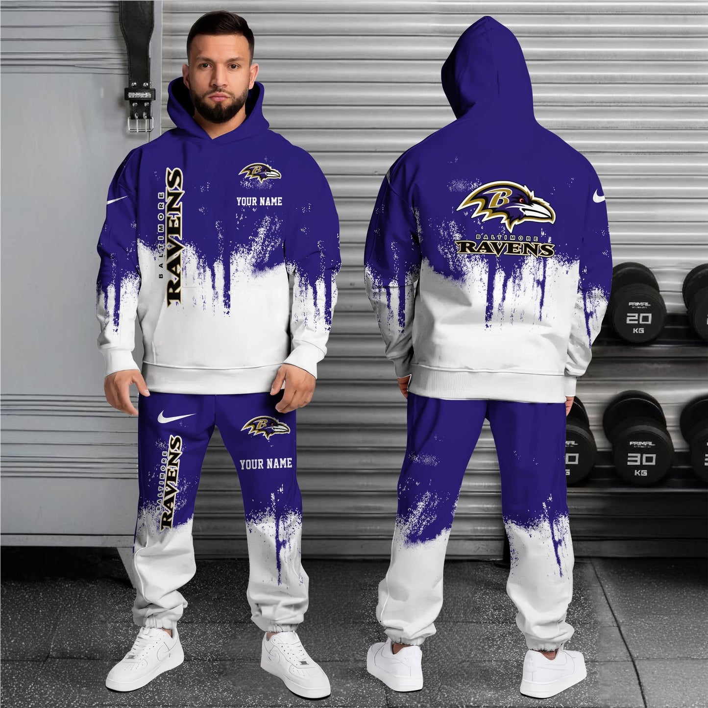 Baltimore Ravens Hoodie Sweatpants Set,Custom Hoodie,Sport Hoodie Sweatpants Set,Sport Gifts FOR Fan GV60
