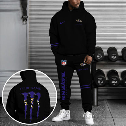 Baltimore Ravens Hoodie Sweatpants Set,Custom Hoodie,Sport Hoodie Sweatpants Set,Sport Gifts FOR Fan EQ98