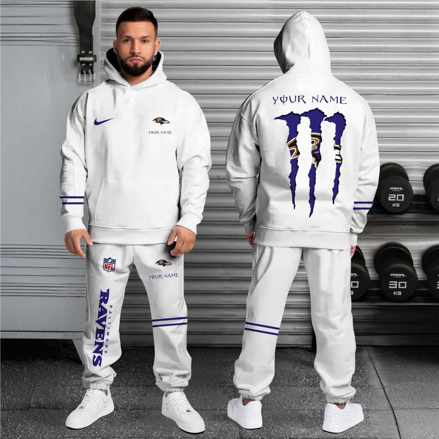 Baltimore Ravens Hoodie Sweatpants Set,Custom Hoodie,Sport Hoodie Sweatpants Set,Sport Gifts FOR Fan EQ98
