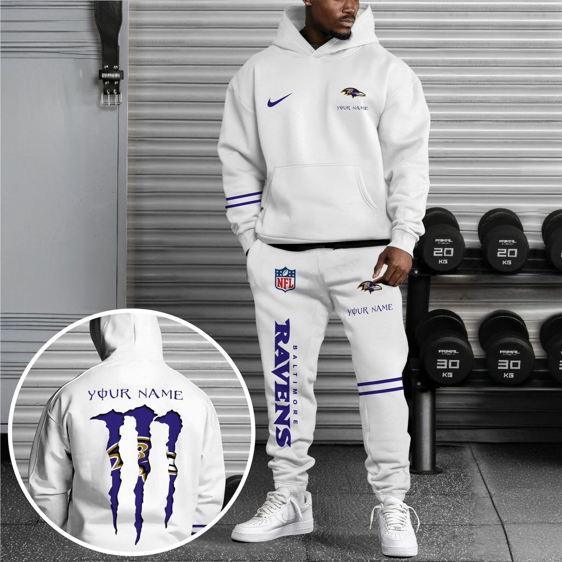 Baltimore Ravens Hoodie Sweatpants Set,Custom Hoodie,Sport Hoodie Sweatpants Set,Sport Gifts FOR Fan EQ98